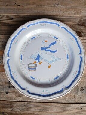 Vintage Cottagecore Goose Dinner Plate/Farmhouse/Newcor Countryside Geese Plate